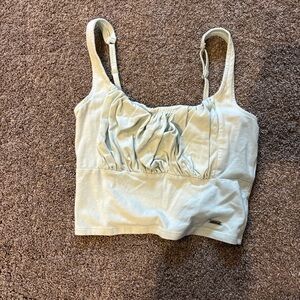 Hollister Green Ruched Crop Camisole
